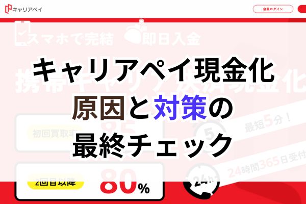 キャリアペイ現金化|原因と対策の最終チェック